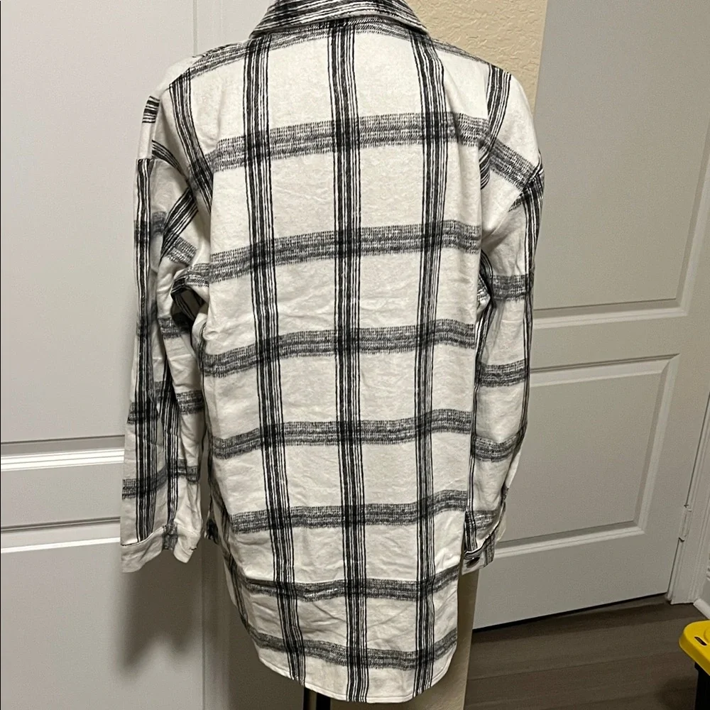 Plaid Button-Up Shirt Jacket - Picture 8 of 11
